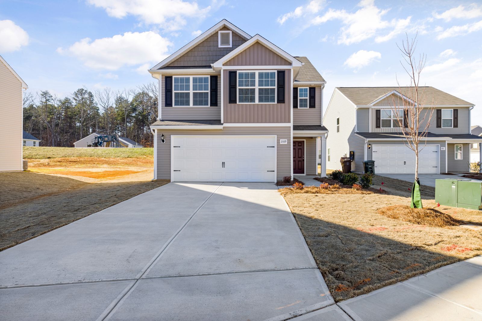 New concrete driveway
